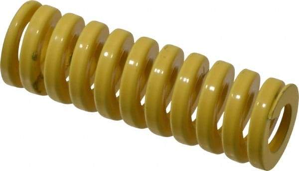 Dayton Lamina - 1" Hole Diam, 1/2" Rod Diam, 3" Free Length, Yellow Die Spring - 71.4 Lb Max Deflection, 0.75" Max Deflection, Extra Heavy Duty, Chromium Vanadium Steel - Americas Industrial Supply