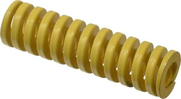 Dayton Lamina - 1" Hole Diam, 1/2" Rod Diam, 3-1/2" Free Length, Yellow Die Spring - 60.2 Lb Max Deflection, 0.88" Max Deflection, Extra Heavy Duty, Chromium Vanadium Steel - Americas Industrial Supply