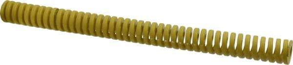 Dayton Lamina - 1" Hole Diam, 1/2" Rod Diam, 12" Free Length, Yellow Die Spring - 16.9 Lb Max Deflection, 3" Max Deflection, Extra Heavy Duty, Chromium Vanadium Steel - Americas Industrial Supply