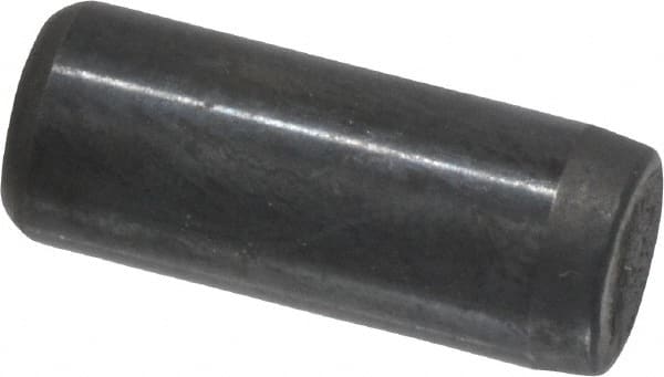 Holo-Krome - 1/4" Diam x 5/8" Pin Length Grade 8 Alloy Steel Standard Dowel Pin - Black Luster Finish, C 47-58 & C 60 (Surface) Hardness, 1 Beveled & 1 Rounded End - Americas Industrial Supply