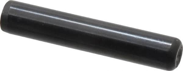 Holo-Krome - 3/8" Diam x 2" Pin Length Grade 8 Alloy Steel Standard Dowel Pin - Black Luster Finish, C 47-58 & C 60 (Surface) Hardness, 1 Beveled & 1 Rounded End - Americas Industrial Supply