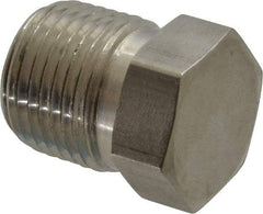 Made in USA - 2" Grade 316 Stainless Steel Pipe Hex Head Plug - MNPT End Connections, 3,000 psi - Americas Industrial Supply