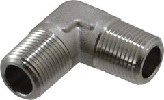 Made in USA - 1-1/2" Grade 316 Stainless Steel Pipe 90° Male Elbow - MNPT End Connections, 2,500 psi - Americas Industrial Supply