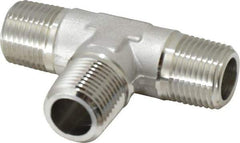 Made in USA - 1-1/4" Grade 316 Stainless Steel Pipe Tee - MNPT End Connections, 1,500 psi - Americas Industrial Supply