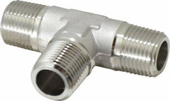 Made in USA - 1-1/2" Grade 316 Stainless Steel Pipe Tee - MNPT End Connections, 1,500 psi - Americas Industrial Supply