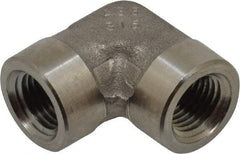 Made in USA - 1/4" Grade 316 Stainless Steel Pipe 90° Female Elbow - FNPTF x FNPTF End Connections - Americas Industrial Supply