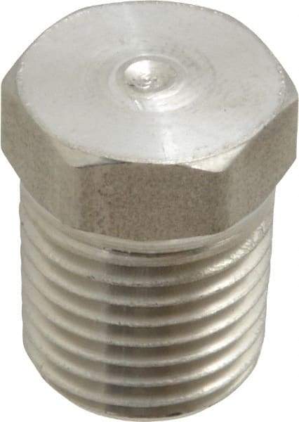 Made in USA - 1/4" Grade 316 Stainless Steel Pipe Hex Head Plug - MNPTF End Connections - Americas Industrial Supply