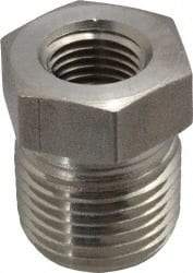 Made in USA - 1 x 1/4" Grade 316 Stainless Steel Pipe Hex Bushing - MNPT x FNPT End Connections, 3,600 psi - Americas Industrial Supply