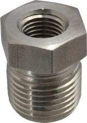 Made in USA - 1 x 1/4" Grade 316 Stainless Steel Pipe Hex Bushing - MNPT x FNPT End Connections, 3,600 psi - Americas Industrial Supply