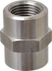 Made in USA - 1-1/2" Grade 316 Stainless Steel Pipe Hex Coupling - FNPT End Connections, 2,400 psi - Americas Industrial Supply