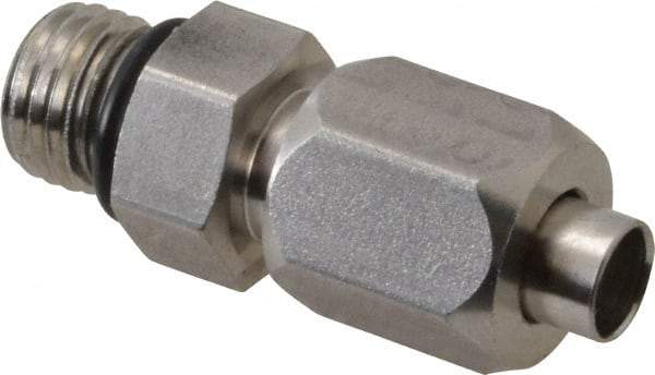 Made in USA - 2" Tube OD, 37° Stainless Steel Flared Tube Straight Thread Connector - 2-1/2-12 UNF, Flared to Male SAE O-Ring Ends - Americas Industrial Supply