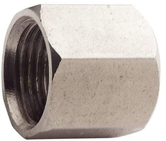 Made in USA - 2" Tube OD, 37° Stainless Steel Flared Tube Nut - 2-1/2-12 UNF, Flare Ends - Americas Industrial Supply