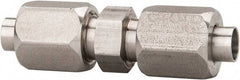 Made in USA - 2" Tube OD, 37° Stainless Steel Flared Tube Union - 2-1/2-12 UNF, Flare x Flare Ends - Americas Industrial Supply