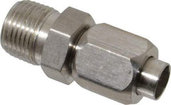 Made in USA - 3/8" Tube OD, 37° Stainless Steel Flared Tube Male Connector - 3/8-18 NPTF, Flare x MNPTF Ends - Americas Industrial Supply