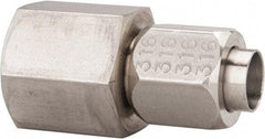 Made in USA - 1/2" Tube OD, 37° Stainless Steel Flared Tube Female Connector - 1/2-14 NPTF, Flare x FNPT Ends - Americas Industrial Supply