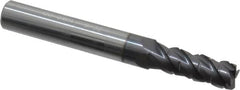ProMax - 9/32" Diam, 3/4" LOC, 4 Flute Solid Carbide Roughing & Finishing Corner Radius End Mill - AlTiN Finish, 2-1/2" OAL, 5/16" Shank Diam, Straight Shank, 40° Helix, Centercutting, Regular Length - Americas Industrial Supply