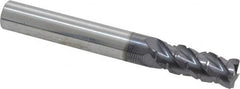 ProMax - 5/16" Diam, 3/4" LOC, 4 Flute Solid Carbide Roughing & Finishing Corner Radius End Mill - AlTiN Finish, 2-1/2" OAL, 5/16" Shank Diam, Straight Shank, 40° Helix, Centercutting, Regular Length - Americas Industrial Supply