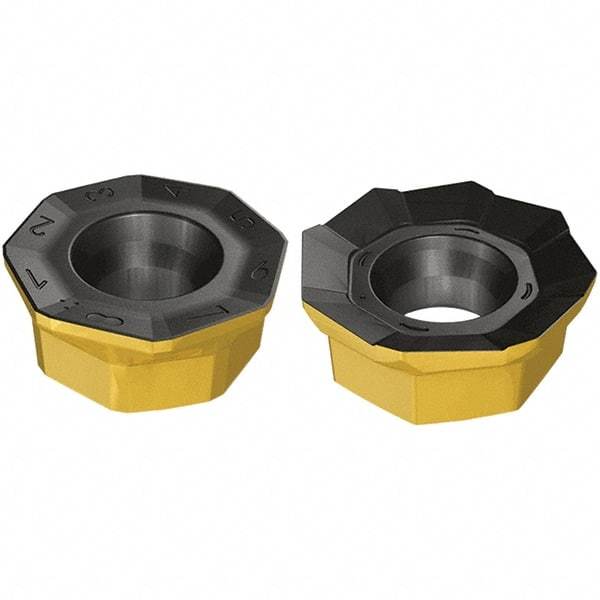Iscar - HM90 APKT1003 MM Grade IC830 Carbide Milling Insert - TiAlN/TiN Finish, 0.1378" Thick, 0.8mm Corner Radius - Americas Industrial Supply