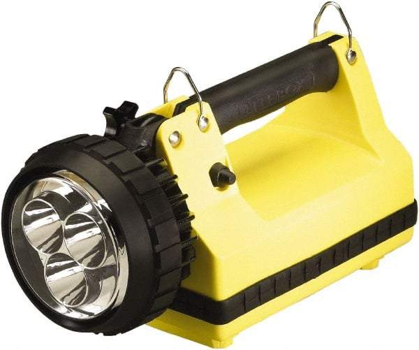Streamlight - White LED Bulb, 540 Lumens, Spotlight/Lantern Flashlight - Yellow Plastic Body, 1 6V Battery Included - Americas Industrial Supply