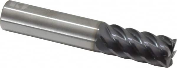 RobbJack - 5/8", 6 Flute, Single End, Solid Carbide, 0.03" Corner Radius End Mill - 3-1/2" OAL, 45° Helix, Right Hand Flute, 1-1/4" LOC, Right Hand Cut - Americas Industrial Supply