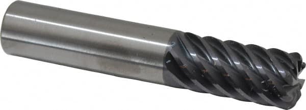 RobbJack - 3/4", 8 Flute, Single End, Solid Carbide, 0.12" Corner Radius End Mill - 4" OAL, 45° Helix, Right Hand Flute, 1-1/2" LOC, Right Hand Cut - Americas Industrial Supply
