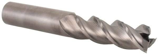 Niagara Cutter - 3/4", 2-1/4" LOC, 3/4" Shank Diam, 5" OAL, 3 Flute, Solid Carbide Square End Mill - Single End, Uncoated, Spiral Flute, 45° Helix, Centercutting, Right Hand Cut, Right Hand Flute, Series A345 - Americas Industrial Supply