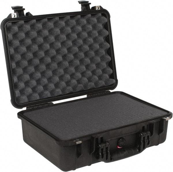 Pelican Products, Inc. - 14-1/16" Wide x 14-1/16" Deep x 6-15/16" High, Clamshell Hard Case - Black, Plastic - Americas Industrial Supply