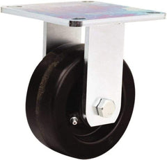 Hamilton - 5" Diam x 2" Wide x 6-1/2" OAH Top Plate Mount Rigid Caster - Phenolic, 900 Lb Capacity, Straight Roller Bearing, 5 x 5-1/2" Plate - Americas Industrial Supply