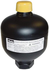 Parker - 120 Lb. Capacity, 3,620 psi Max Working Pressure, 9.88" High, Hydrin Diaphragm Accumulator - 6.14" Diam, 8 SAE Port Thread - Americas Industrial Supply