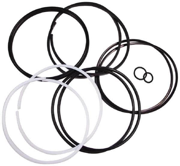 Parker - Buna Nitrile Accumulator Seal Kit - Includes V O-Ring Piston Seal, V O-Ring Backups, PTFE Glide Rings, O-Ring, O-Ring Backup, Gas Valve O-Ring, Use with 4 Inch Bore Piston Accumulator - Americas Industrial Supply