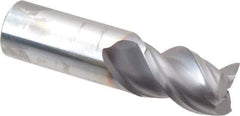 Niagara Cutter - 3/4", 1" LOC, 3/4" Shank Diam, 3" OAL, 3 Flute, Solid Carbide Square End Mill - Single End, TiCN Finish, Spiral Flute, 45° Helix, Centercutting, Right Hand Cut, Right Hand Flute, Series A345 - Americas Industrial Supply