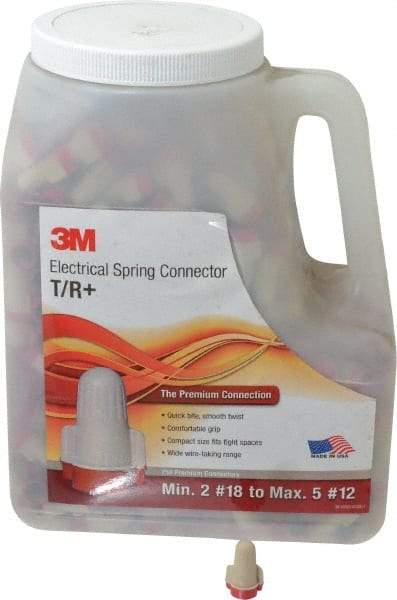 3M - 2, 18 to 5, 12 AWG, 600 Volt, Flame Retardant, Wing Twist on Wire Connector - Red & Tan, 221°F - Americas Industrial Supply