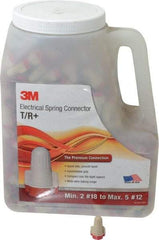 3M - 2, 18 to 5, 12 AWG, 600 Volt, Flame Retardant, Wing Twist on Wire Connector - Red & Tan, 221°F - Americas Industrial Supply