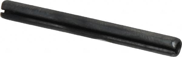 Made in USA - 5/32" Diam x 1-1/2" Long Slotted Spring Pin - Grade 1070-1090 Alloy Steel, Black Oxide Finish - Americas Industrial Supply