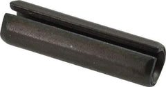 Made in USA - 3/8" Diam x 1-3/8" Long Slotted Spring Pin - Grade 1070-1090 Alloy Steel, Black Oxide Finish - Americas Industrial Supply