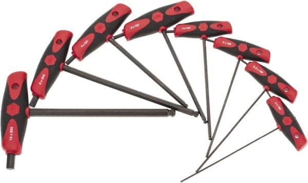 Wiha - 8 Piece T-Handle Hex Key Set - Hex Range 2 to 10mm - Americas Industrial Supply