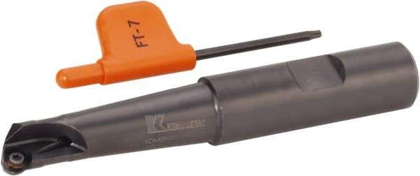 Kennametal - 1/2" Cutting Diam, 5/8" Shank Diam, 1/2" Max Depth of Cut, Straight Shank Indexable Copy End Mill - 1 Insert, RD.X 07.. Insert, KDM Toolholder, Through Coolant - Americas Industrial Supply