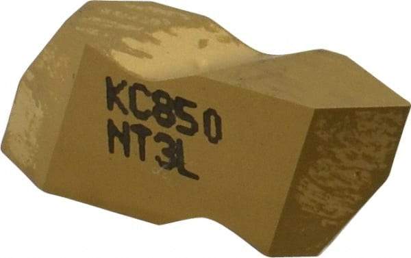 Kennametal - NT3 Grade KC850, Internal/External Partial Profile 60° Threading Insert - 1.25 to 40mm & 6 to 20 TPI Ext Pitch, 20 to 50mm & 5 to 12 TPI Int Pitch, Left Hand Insert, TiC/TiCN/TiN Finish, Carbide - Americas Industrial Supply