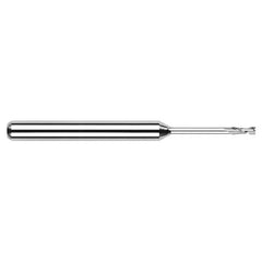 Miniature End Mills - Long Reach, Standard Flute - 0.0600″ Cutter Diameter × 0.1800″ Length of Cut × 0.5000″ (1/2″) Reach Carbide Square End Mill, 2 Flutes
