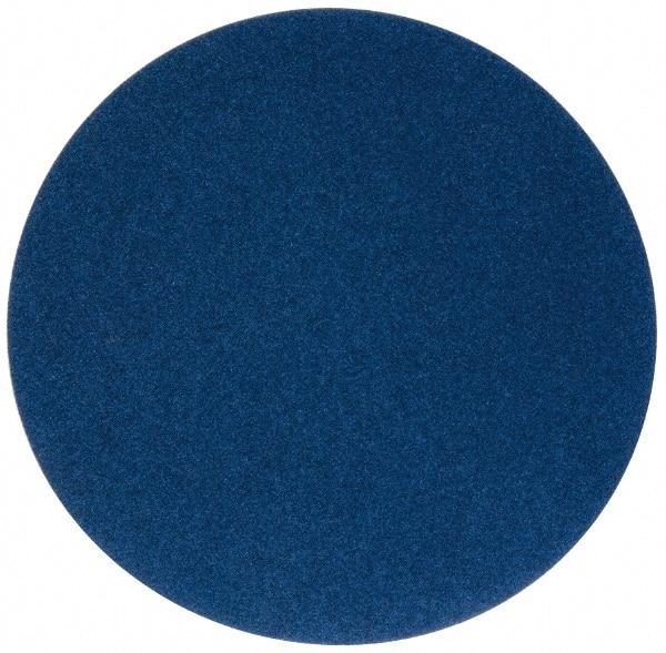 Norton - 16" Diam, 60 Grit Zirconia Alumina Adhesive PSA Disc - Coarse Grade, Blue, Y Weighted Backing, Flexible - Americas Industrial Supply