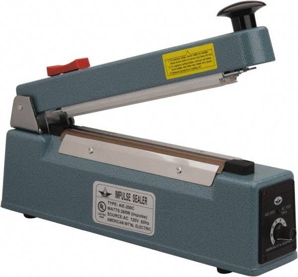 Value Collection - 8" Max Seal, 6 mil Thick, Table Top Thermal Impulse Sealer with Cutter - 260 Watts - Americas Industrial Supply