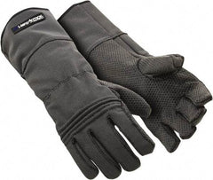 HexArmor - Size L (9), ANSI Cut Lvl A9, Puncture Lvl 3, Silicone Rubber Coated SuperFabric Cut Resistant Gloves - Palm Coated, Dyneema Lining, Gauntlet Cuff, Gray, Paired - Americas Industrial Supply