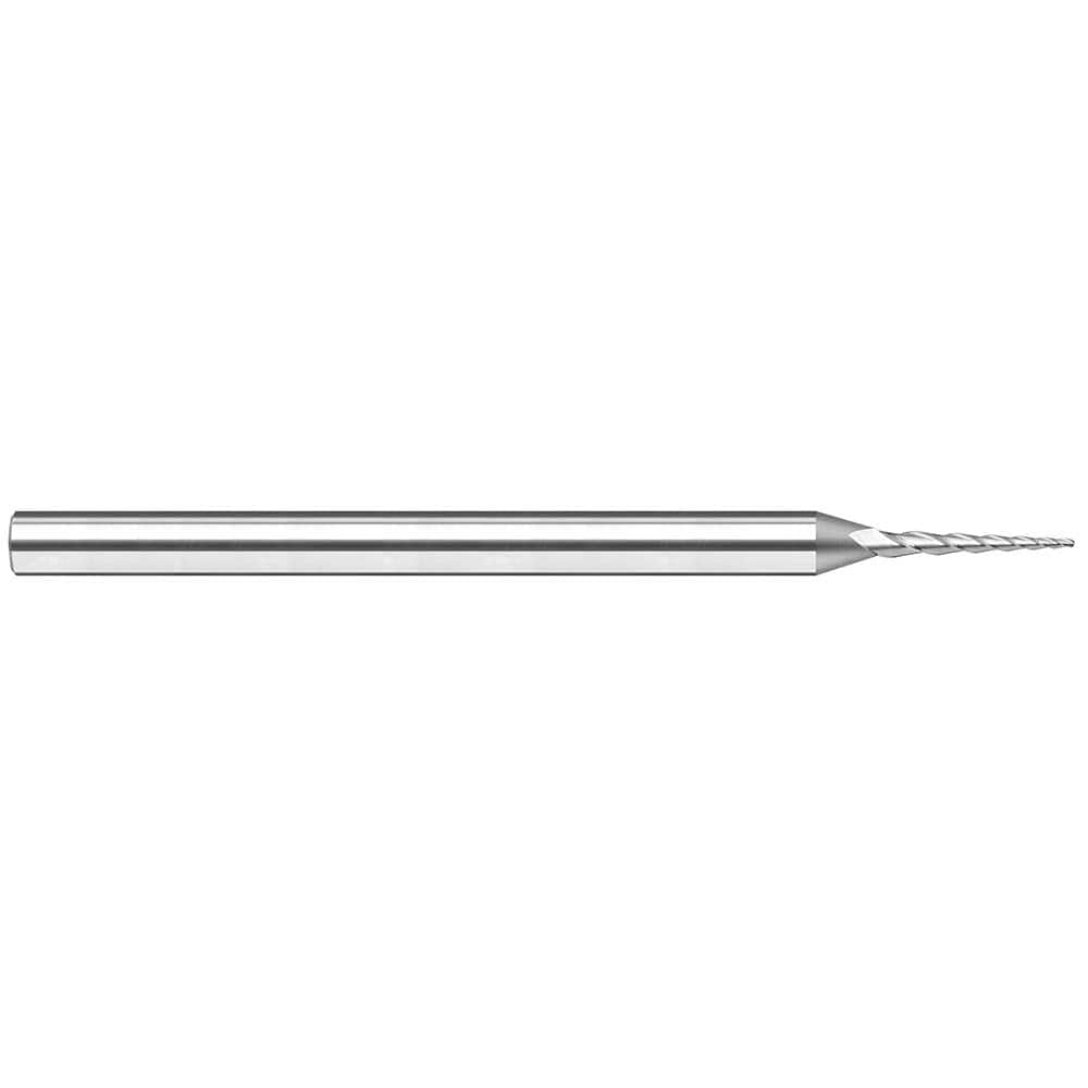 Harvey Tool - 15° per Side 0.03" Small End Diam 0.3" LOC 3-Flute Solid Carbide Tapered Ball End Mill - Exact Industrial Supply