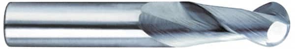 SGS - 5/8" Diam, 1-5/8" LOC, 2 Flute Solid Carbide Ball End Mill - Uncoated, Single End, 3-3/4" OAL, 5/8" Shank Diam, Spiral Flute - Americas Industrial Supply
