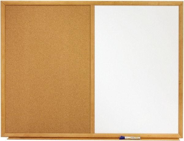 Quartet - 24" High x 36" Wide Cork/Melamine Dry Erase Board - Fiberboard Frame, 24-3/4" Deep, Includes Accessory Tray/Rail & One Dry-Erase Marker & Mounting Kit - Americas Industrial Supply