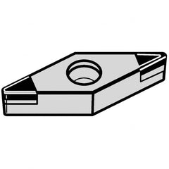 Kennametal - VBGW333 MT Grade KBH20 PCBN Turning Insert - Nano-Composite Finish, 35° Diamond, 3/8" Inscr Circle, 3/16" Thick, 3/64" Corner Radius - Americas Industrial Supply