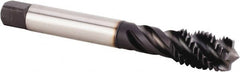 Kennametal - M16x2.00 Metric 4 Flute 6HX Modified Bottoming Spiral Flute Tap - Powdered Metal, TiN/CrC/C Finish, 110mm OAL, Right Hand Flute, Right Hand Thread, Series T630 - Americas Industrial Supply
