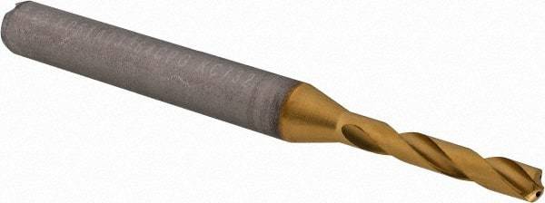 Kennametal - #30 140° Spiral Flute Solid Carbide Screw Machine Drill Bit - Multilayer TiAlN Finish, Right Hand Cut, 20mm Flute Length, 62mm OAL, Standard Point, Straight Shank, Through Coolant - Americas Industrial Supply