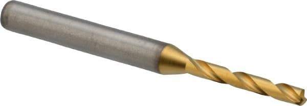 Kennametal - 3.3mm 140° Solid Carbide Jobber Drill - Multilayer TiAlN Finish, Right Hand Cut, Spiral Flute, Straight Shank, 66mm OAL, Standard Point - Americas Industrial Supply