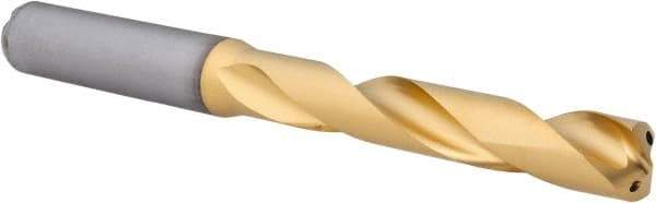Kennametal - 27/64" 140° Solid Carbide Jobber Drill - Multilayer TiAlN Finish, Right Hand Cut, Spiral Flute, Straight Shank, 118mm OAL, Standard Point - Americas Industrial Supply